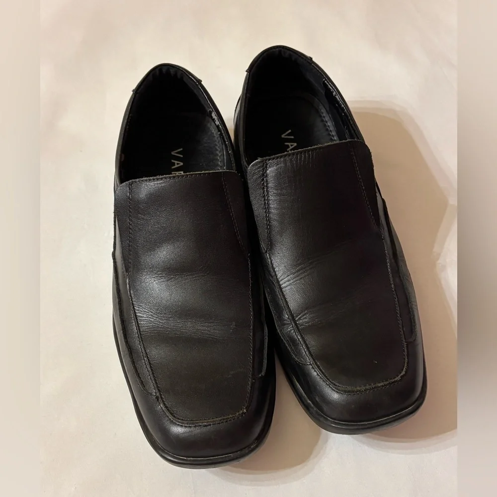 Varese Men's Black Leather Loafers Sz 91/2